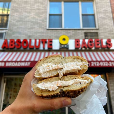 Absolute bagels - Right across the Broadway Street in New York, stands Absolute Bagels. It provides highly appetizing and assorted cream- cheese bagels and other hand- baked products. The menu ranges from bagels to meats, salads and beverages. A new introduction to the menu is the toffuti, which is made out of soybeans for those who wish to avoid dairy based ...